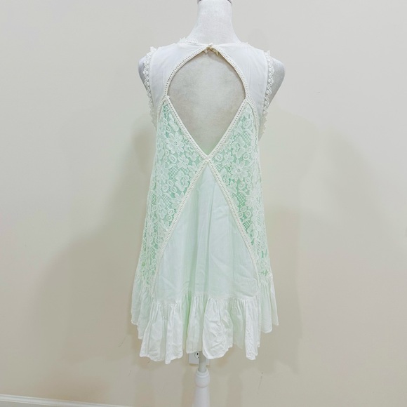 Oddy Women’s Lace Mint Cream Mini Dress‎ Size M Sleeveless - Picture 4 of 9